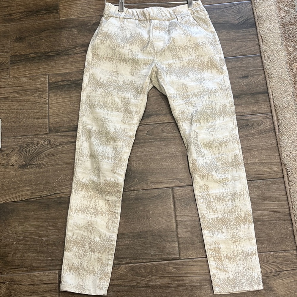 Bevy Flog Dafna Pull On Trousers Aztec tan and cream 25. EUC like new